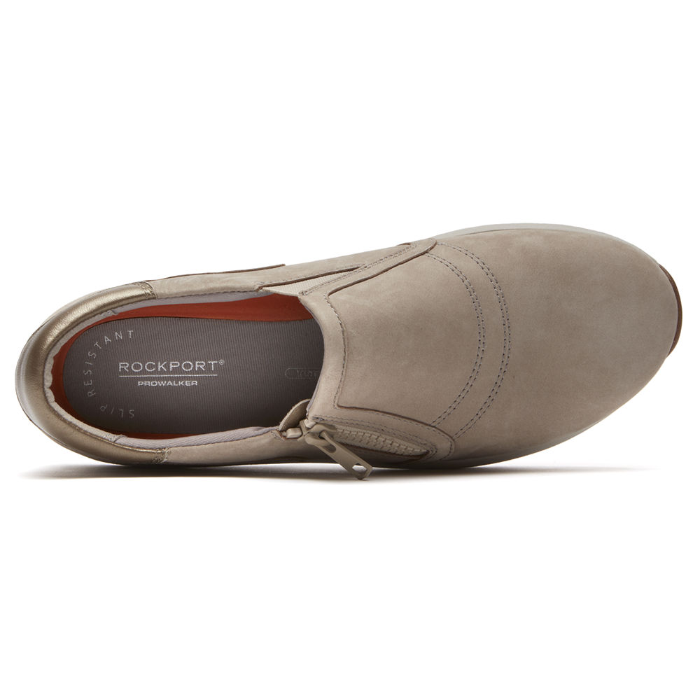 Rockport Joggesko Dame Grå - Trustride Prowalker Slip-On - MOJD43780